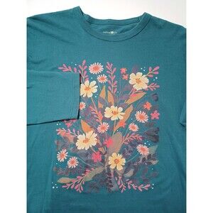 Natural Life Long Sleeve Shirt Tunic Large Boho Floral Hippie Casual Comfy‎